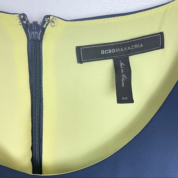 BCBG | Color Block Flowing Dress Blue Yellow Pink - Picture 8 of 9